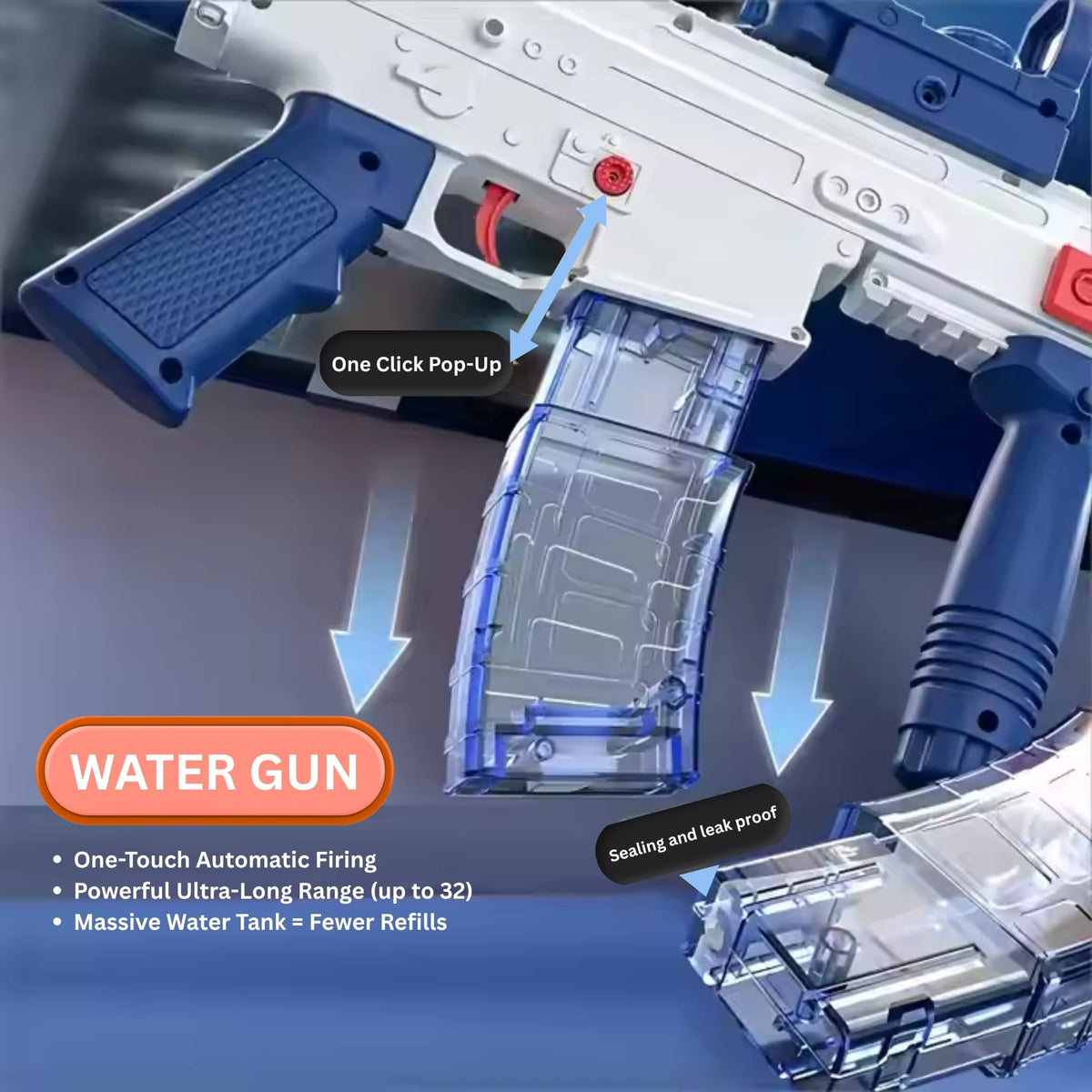 Scar Electric Water Gun – Rechargeable, Long-Range Toy for Kids Ages 4+