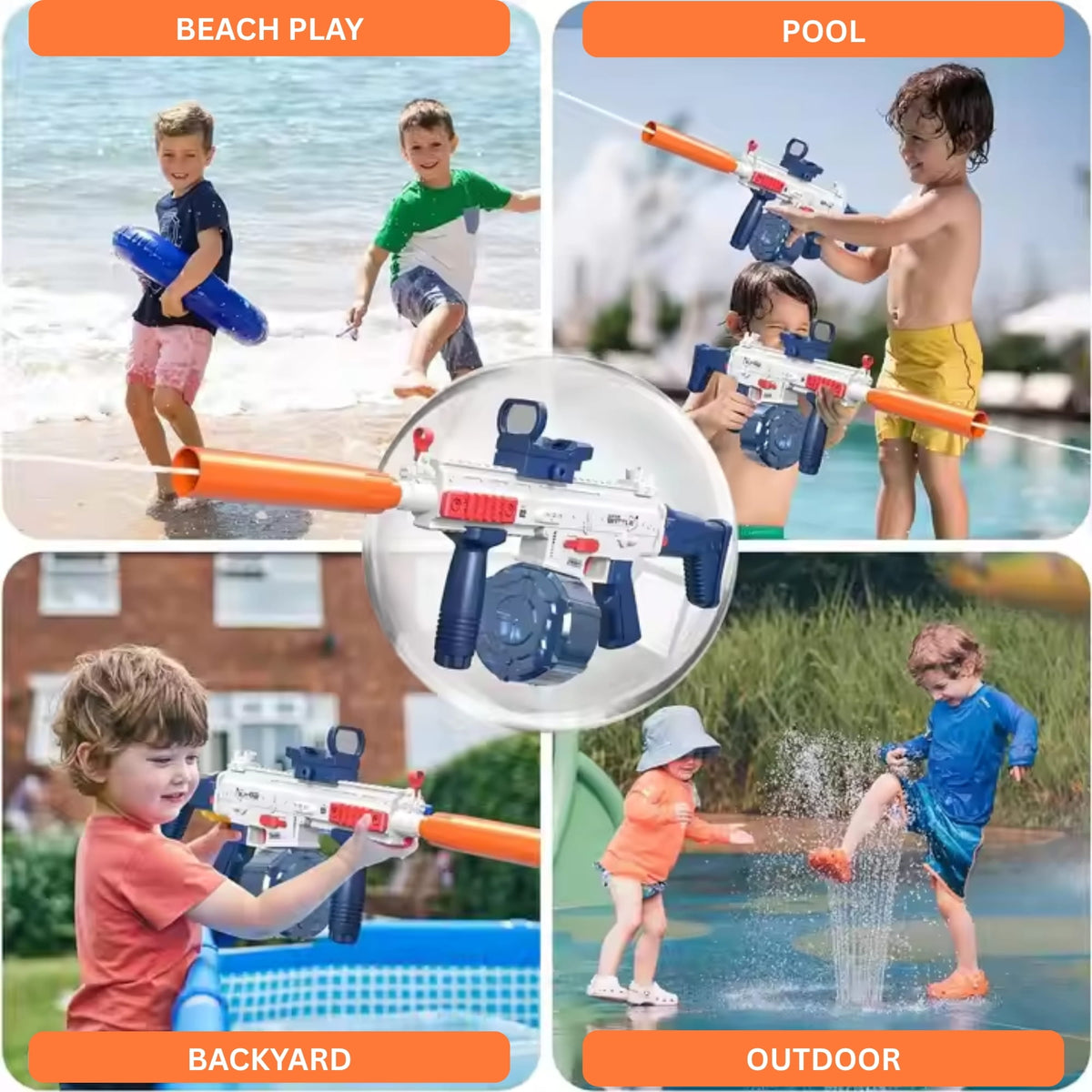 Scar Electric Water Gun – Rechargeable, Long-Range Toy for Kids Ages 4+